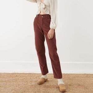 American Eagle Corduroy Baggy Mom Pant Burgundy Plus Size 22